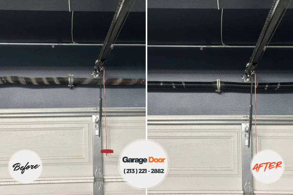 Before and after: garage door repair South Lockport, NY